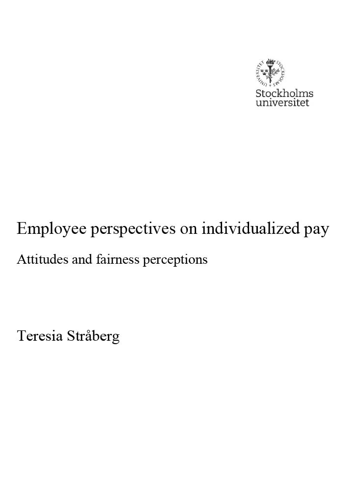 Employee perspectives on individualized pay